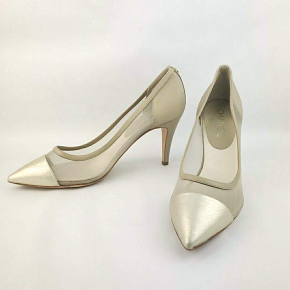 Chanel Metallic Mesh Leather Pump CHANEL - Picture 12 of 13